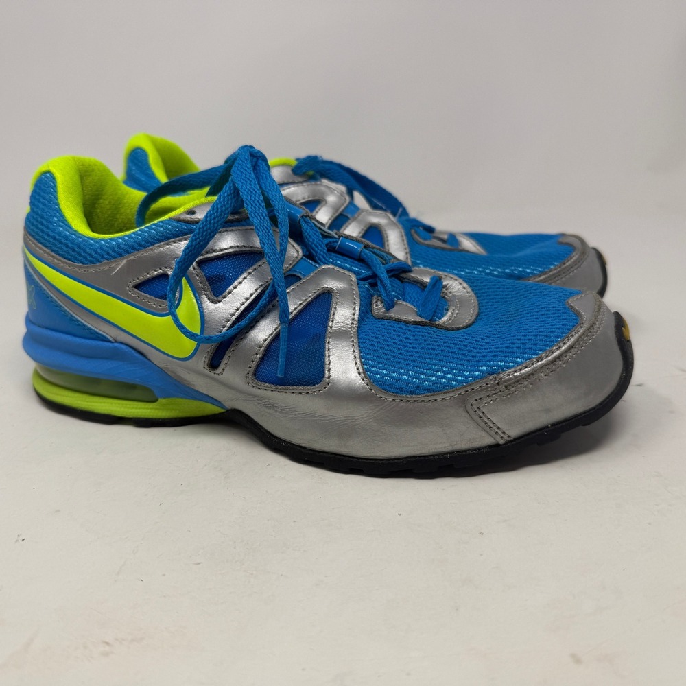 Nike Running Shoes Womens 7.5 Air Max 454241-401 Blue Silver Neon EUC